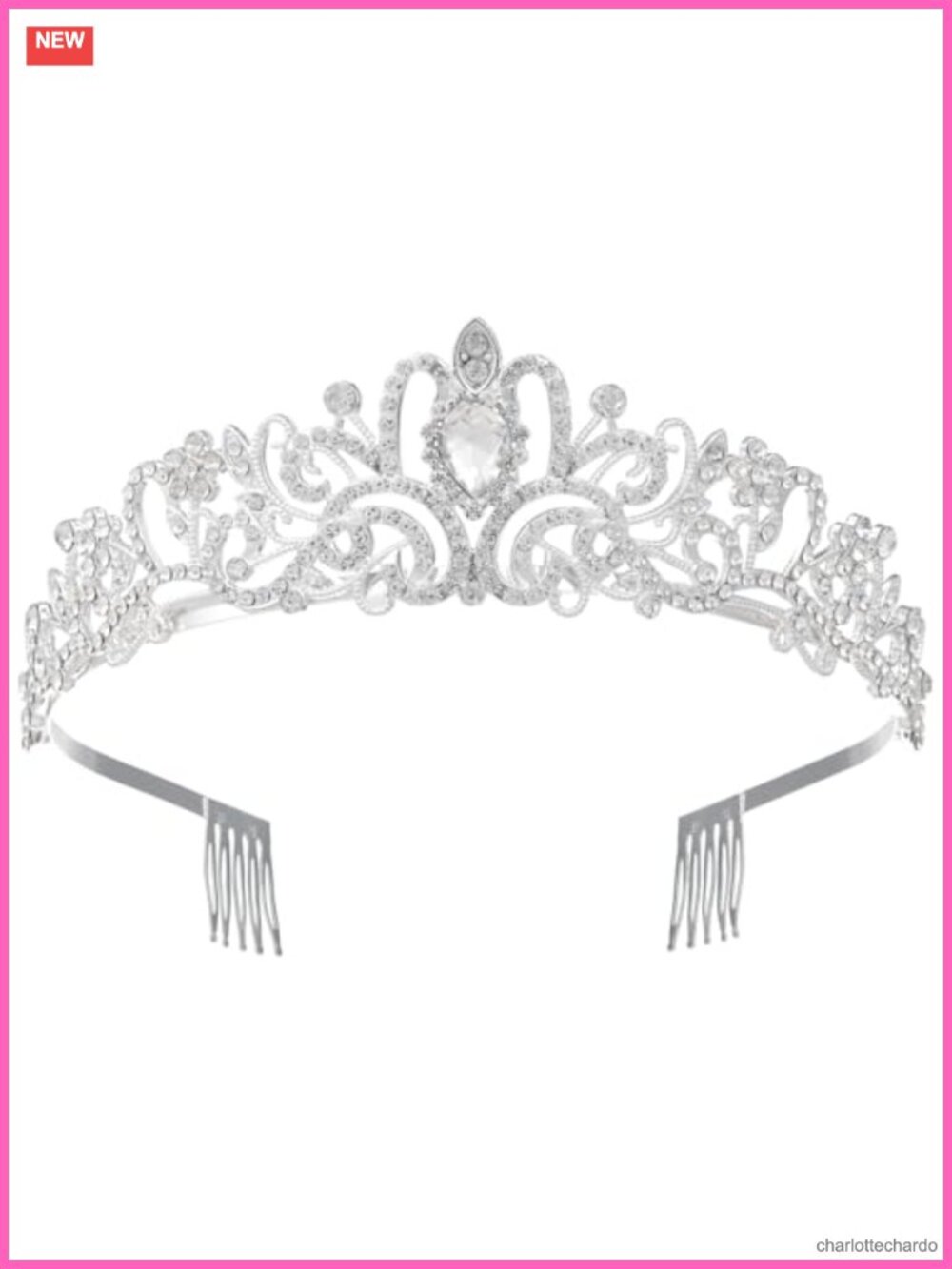 Crystal Tiara Crown with Combs for Women Wedding Prom Party